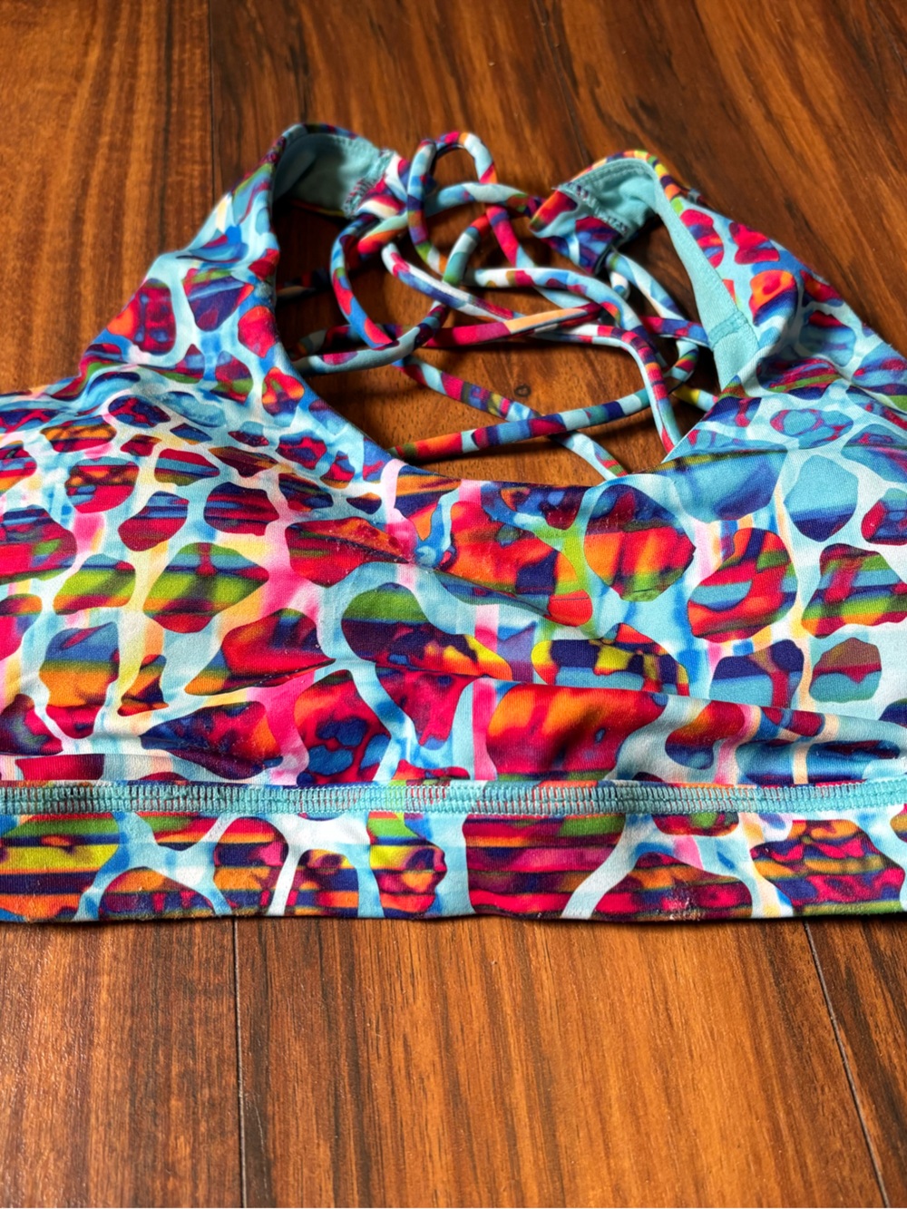 Constantly Varied Gear Multicolor Strappy Sports Bra — Blue, Pink, Red, Green